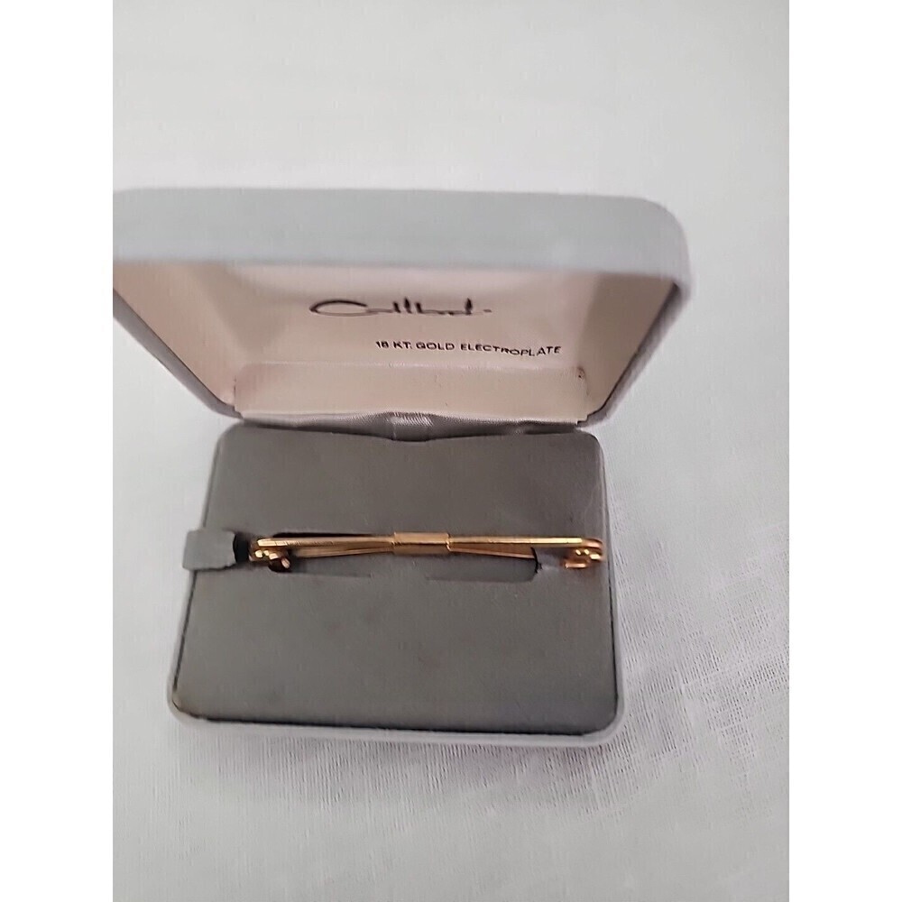 Vintage Colibri 18 KT Gold Electroplate Men's Tie Bar. New in Box!